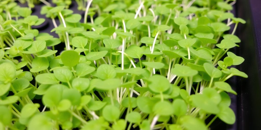 Vibrant microgreens ready for harvest.